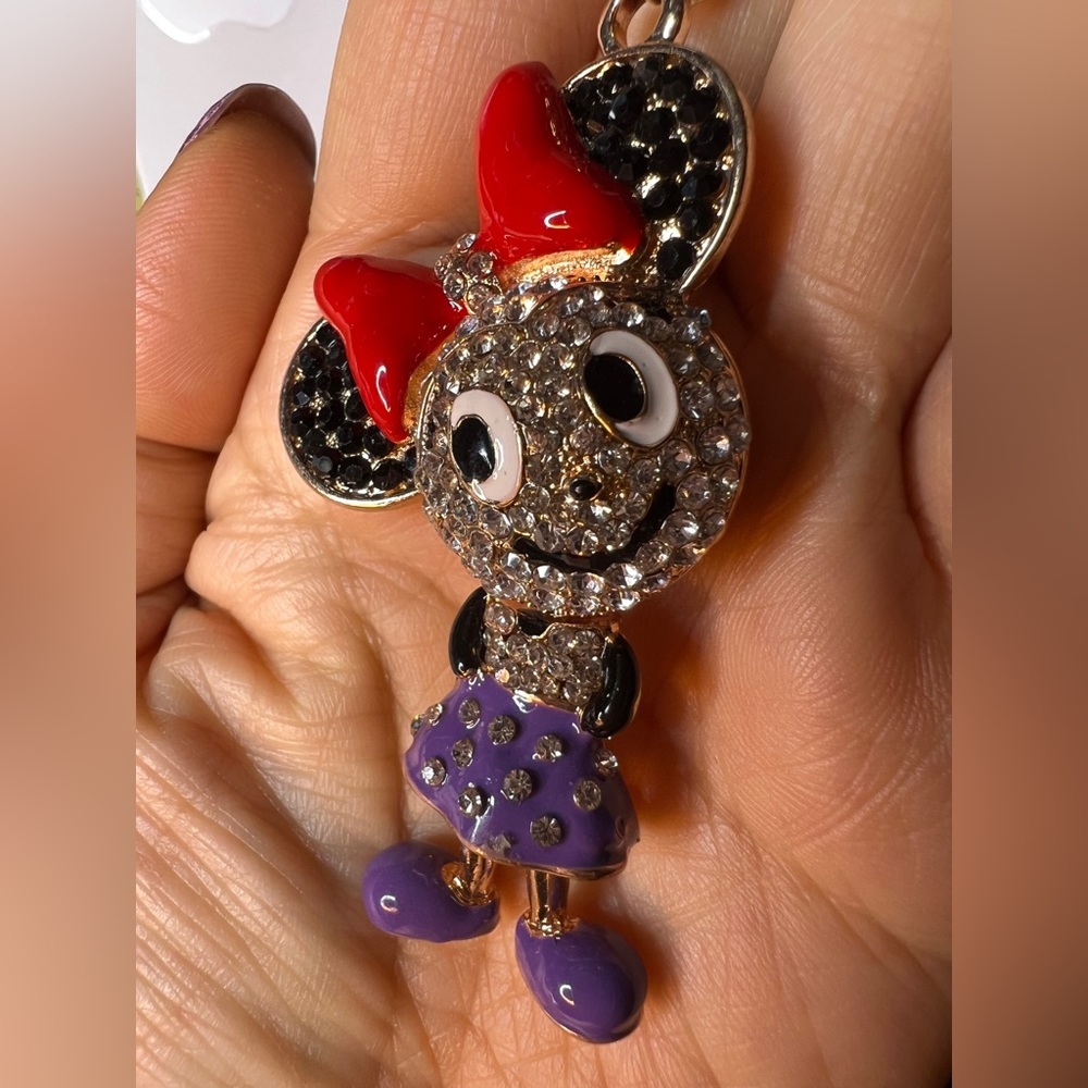 🐭 NWT! Mouse Rhinestone Necklace - Picture 9 of 10